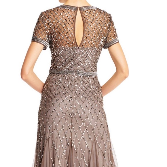 Adrianna Papell short sleeve embellished gown - Picture 11 of 12
